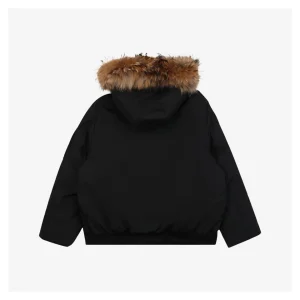 MLB 3rd-Generation Utility Short Down Jacket with Fur Hood Black Back view