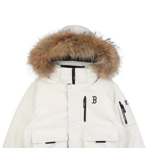MLB 3rd-Generation Utility Short Down Jacket with Fur Hood White