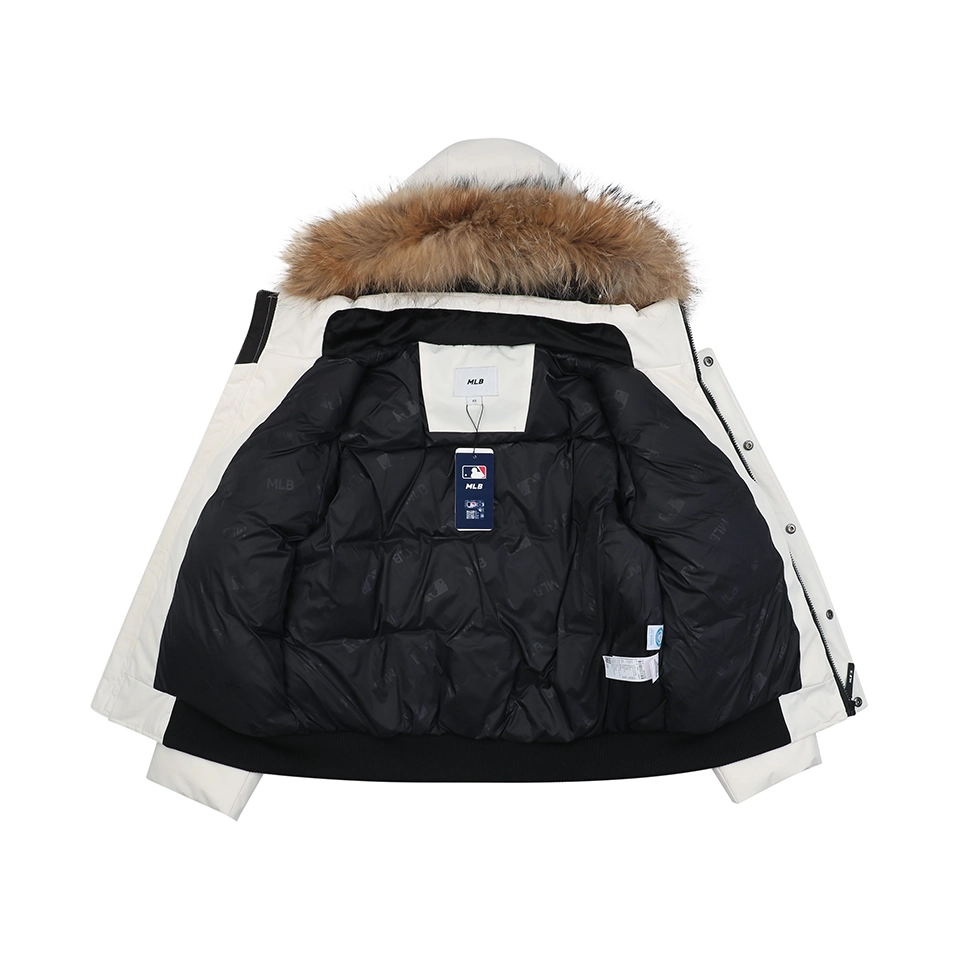 MLB 3rd-Generation Utility Short Down Jacket with Fur Hood White Lining