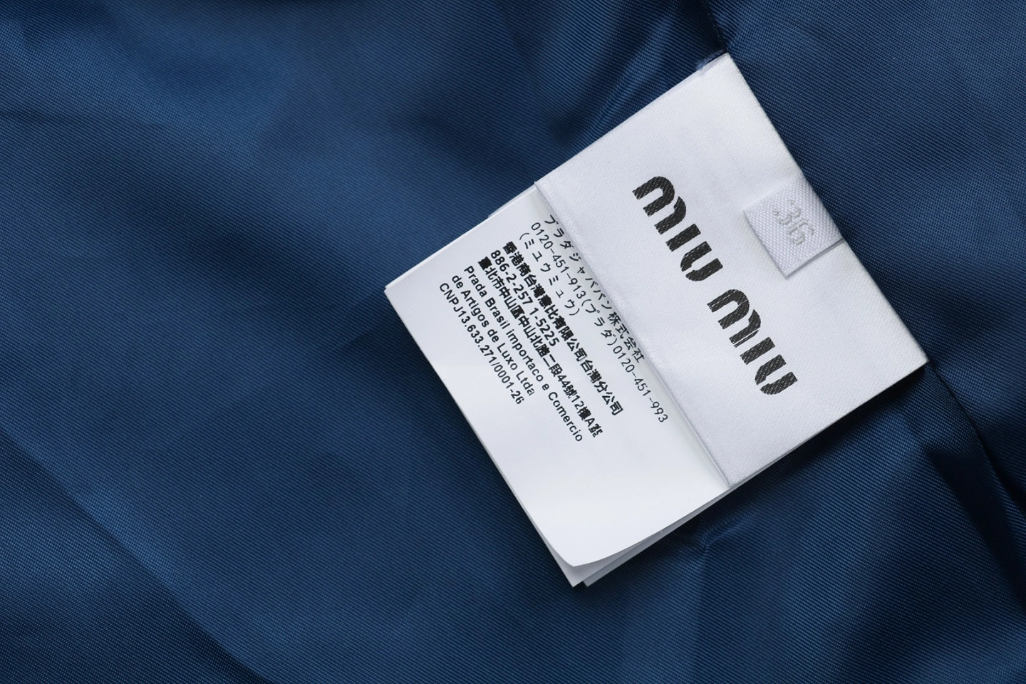 MM Blue Check Embroidered Logo Jacket Wash label