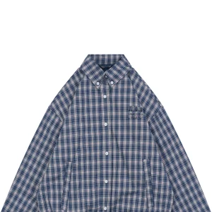 MM Blue Check Embroidered Logo Jacket