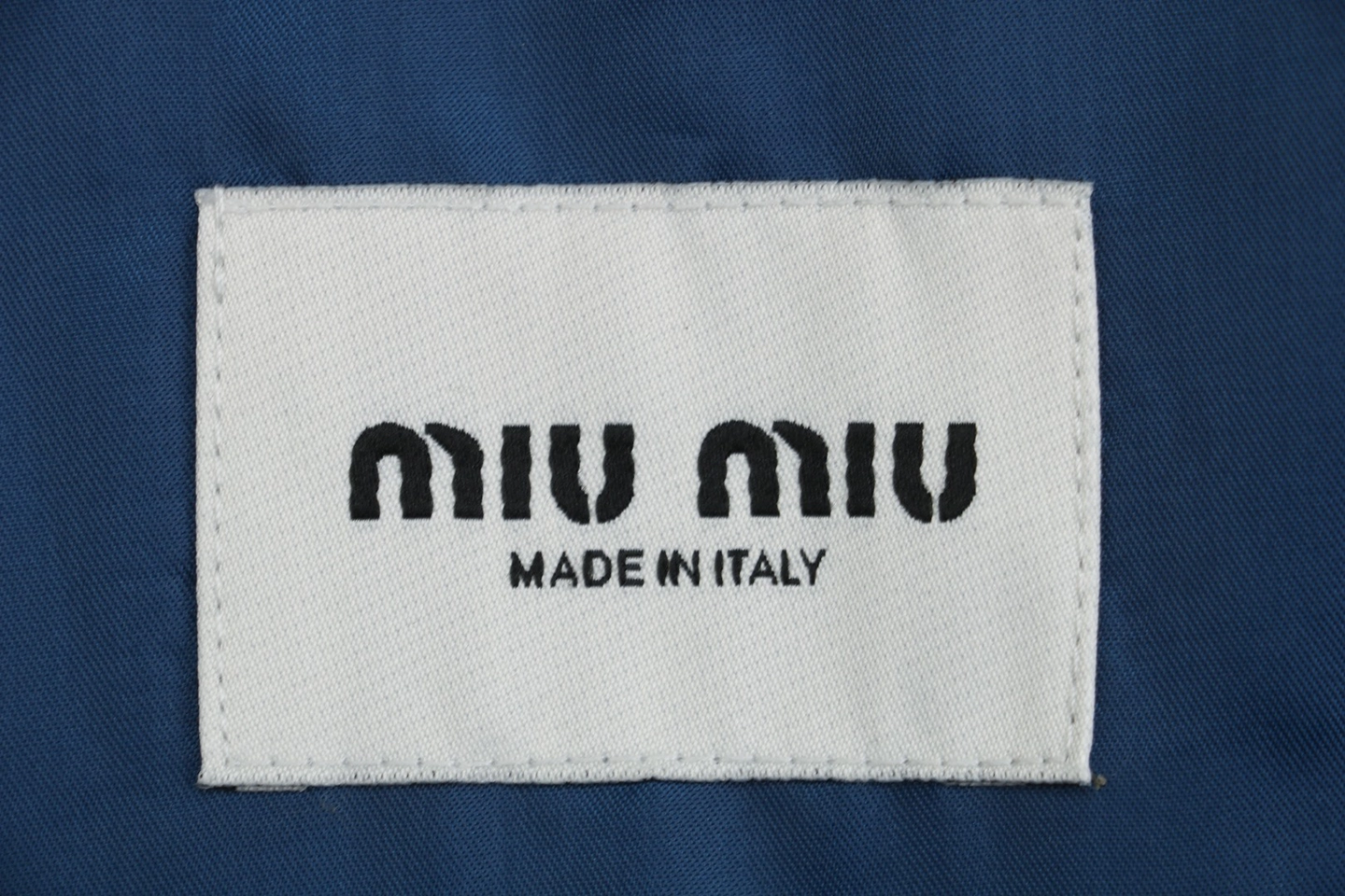 MM Blue Check Embroidered Logo Jacket Brand label