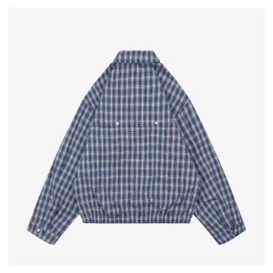 MM Blue Check Embroidered Logo Jacket Back view