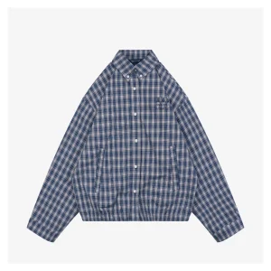 MM Blue Check Embroidered Logo Jacket