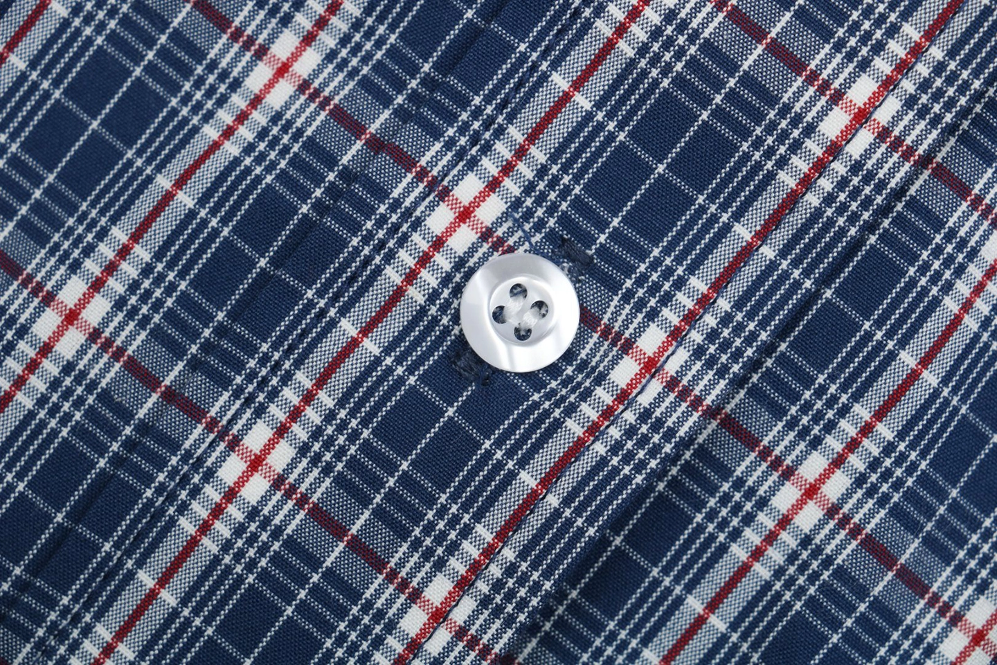 MM Blue Check Embroidered Logo Jacket Button