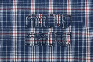 MM Blue Check Embroidered Logo Jacket