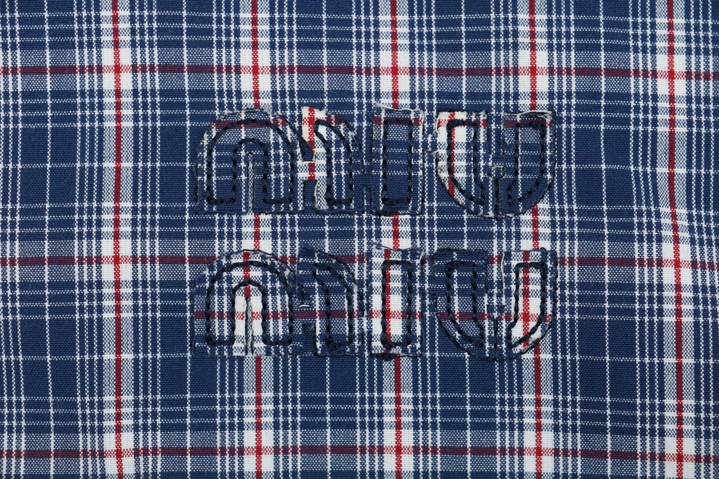 MM Blue Check Embroidered Logo Jacket