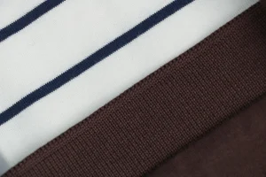 MM Brown Striped Long-Sleeve Polo Shirt