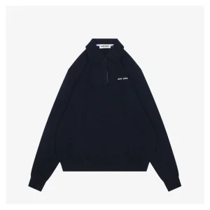 MM Cashmere Blend Logo Polo Knit