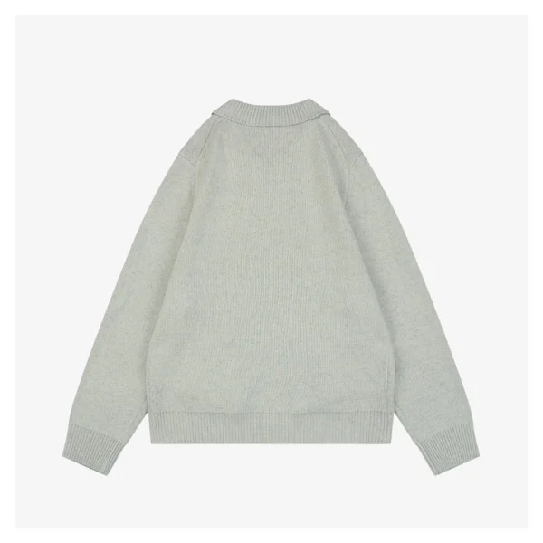 MM Heather Grey Wool-Blend Knit Zip Jacket Back view
