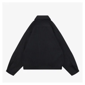 MM Pinstripe Logo Embroidered Zip Jacket Back view