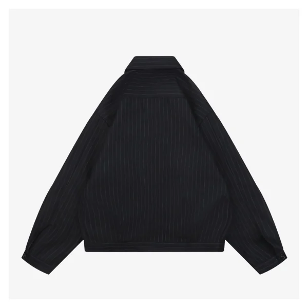 MM Pinstripe Logo Embroidered Zip Jacket Back view