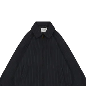 MM Pinstripe Logo Embroidered Zip Jacket