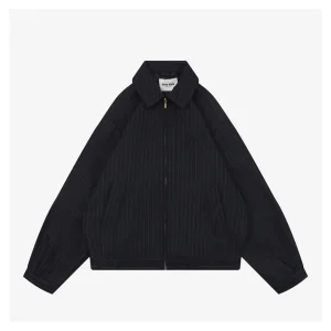 MM Pinstripe Logo Embroidered Zip Jacket