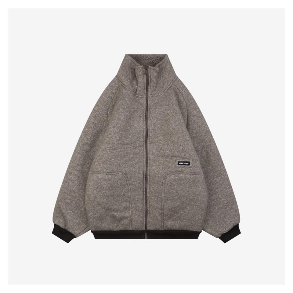 MM Sherpa Fleece Jacket Grey Front side