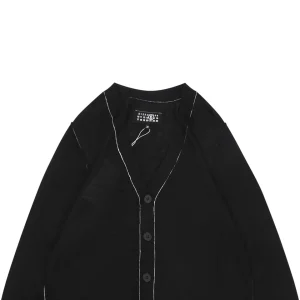 Maison Margiela Contrast Stitch V-Neck Cardigan