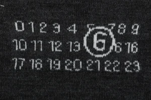 Maison Margiela Distressed Number 6 Crewneck Sweater Front Print