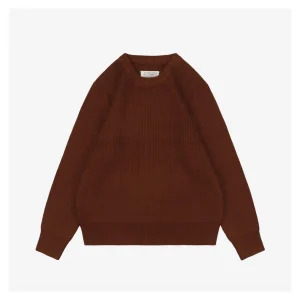 Maison Margiela Four-Stitches Rib-Knit Crewneck Sweater Red Front view