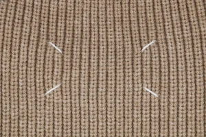 Maison Margiela Four-Stitches Rib-Knit Crewneck Sweater Khaki