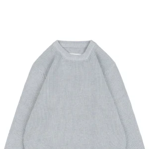 Maison Margiela Four-Stitches Solid Knit Crewneck Sweater Grey