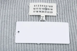 Maison Margiela Four-Stitches Solid Knit Crewneck Sweater Grey Brand label