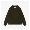 Maison Margiela Four-Stitches Solid Knit Crewneck Sweater (Olive/Grey)