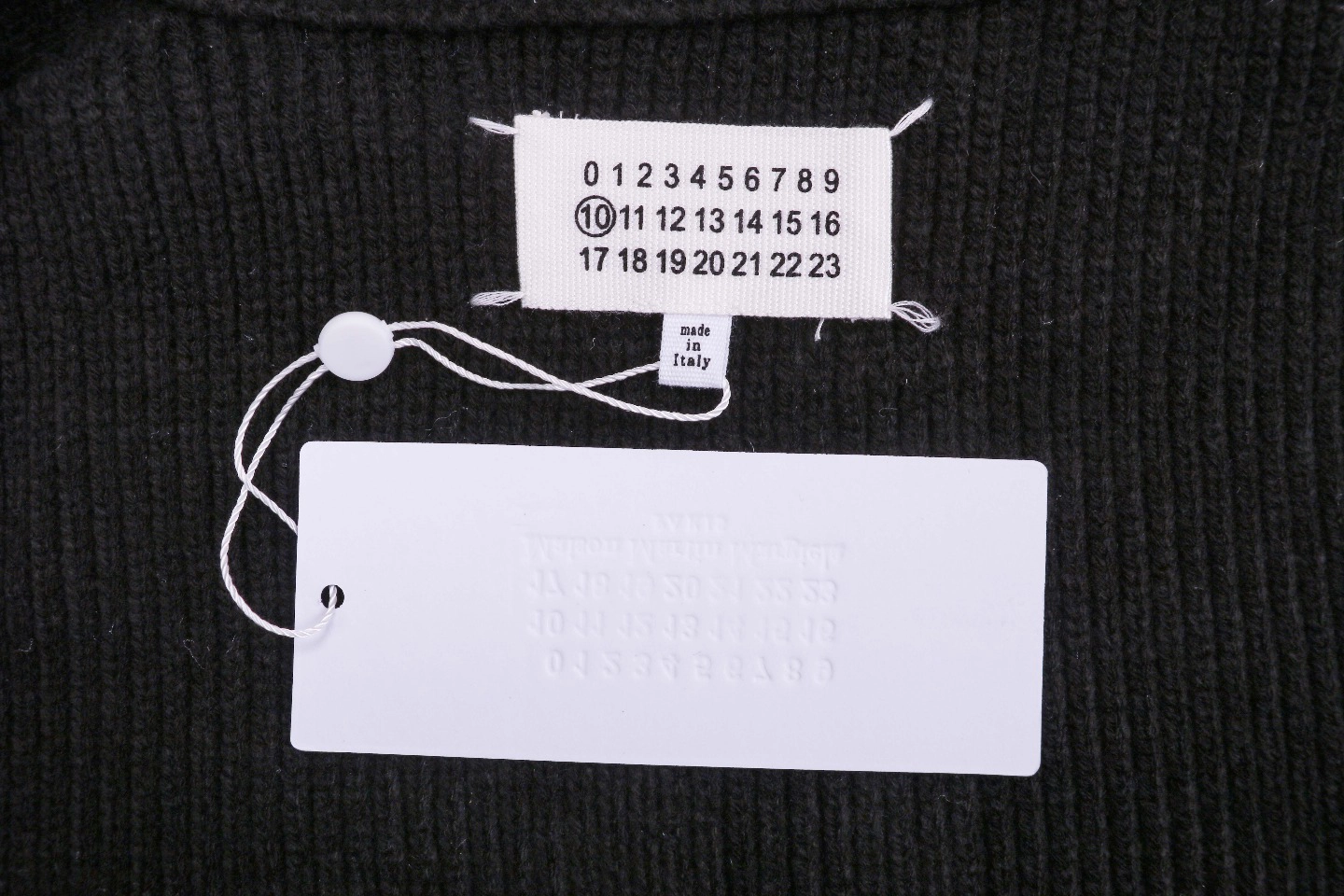 Maison Margiela N°54 Heavyweight Ribbed Zip-Up Cardigan with Signature Four-Stitches (Grey/Black)