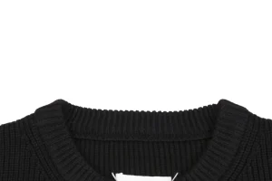 Maison Margiela Signature Four-Stitches Knit Sweater Black Collar