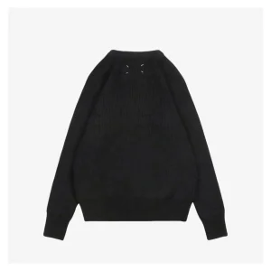 Maison Margiela Signature Four-Stitches Knit Sweater Black Back view