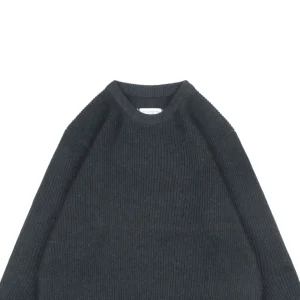 Maison Margiela Signature Four-Stitches Knit Sweater Dark Grey
