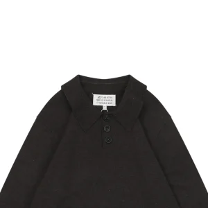 Maison Margiela Suede Patch Wool Polo Sweater