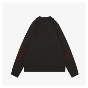 Maison Margiela Suede Patch Wool Polo Sweater Back view