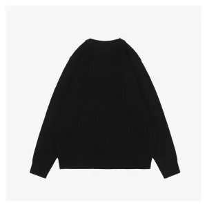 Moncler Arm Patch Crewneck Wool Sweater Black Back view