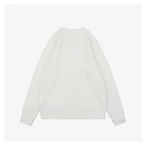 Moncler Arm Patch Crewneck Wool Sweater White Back view