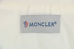 Moncler Hybrid Knit-Sleeve Lightweight Puffer Jacket White Brand label