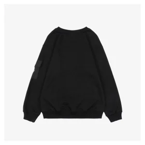 Moncler Pocket Sleeve Logo Crewneck Sweatshirt Black Back view