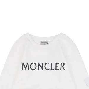Moncler Pocket Sleeve Logo Crewneck Sweatshirt White