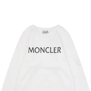 Moncler Pocket Sleeve Logo Crewneck Sweatshirt White