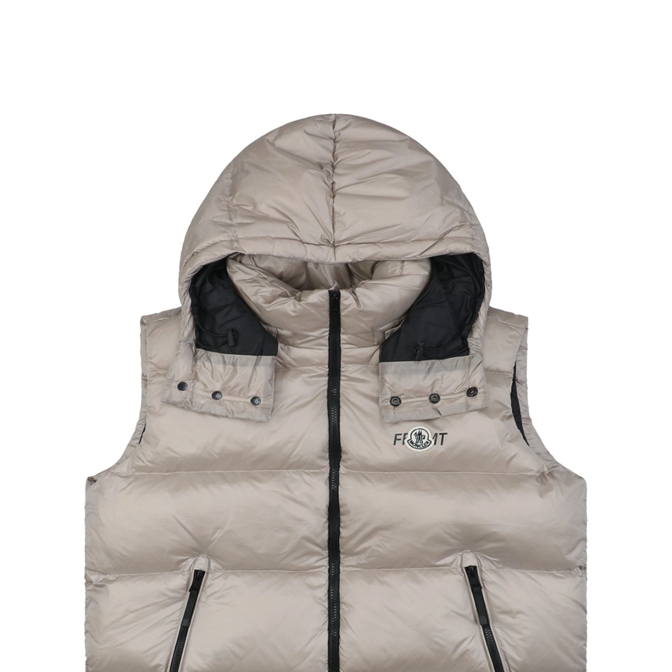 Mxxcler Webbing Hooded Down Vest – FRGMT by Hiroshi Fujiwara (Silver/Black)