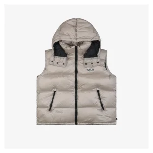 Moncler Webbing Hooded Down Vest – FRGMT by Hiroshi Fujiwara Silver Front view