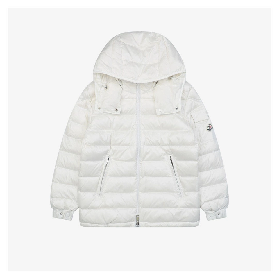 Mxxcler Dalles Hooded Down Jacket #MS-855 White Front view