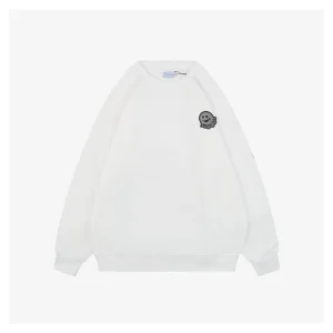 Mxxcler Ghost Patch Crewneck Sweatshirt White