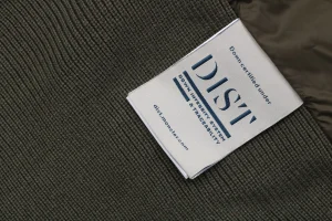 Mxxcler Knit-Sleeve Mixed Media Down Hoodie Jacket Green Wash label