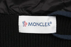 Mxxcler Knit-Sleeve Mixed Media Down Hoodie Jacket Black Brana label