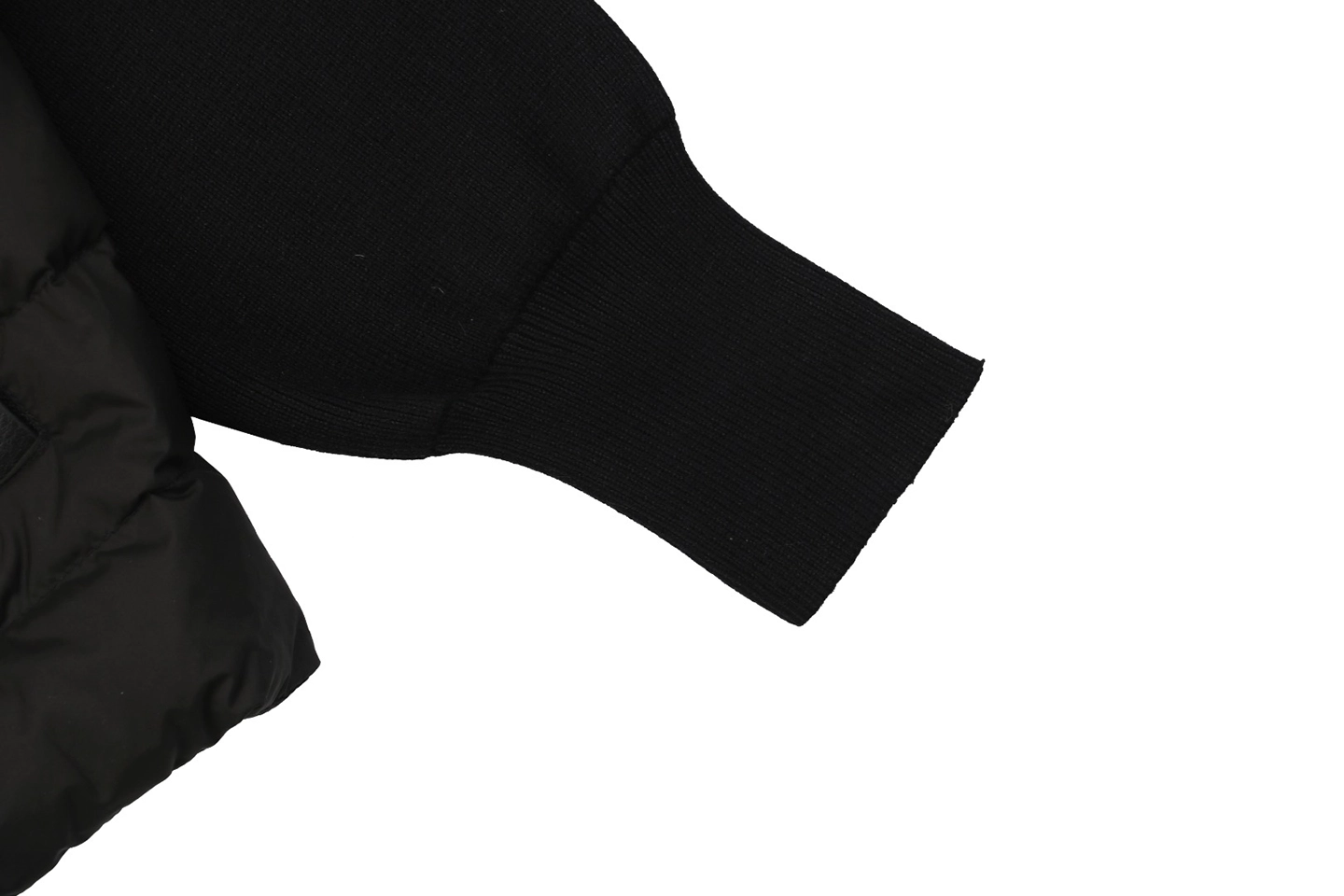 Mxxcler Leather-Trim Pocket Knit Down Jacket10.jpeg