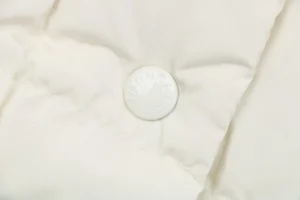 Mxxcler Litte Long Hooded Down Coat – Square Quilted Design #MS-992 White Button