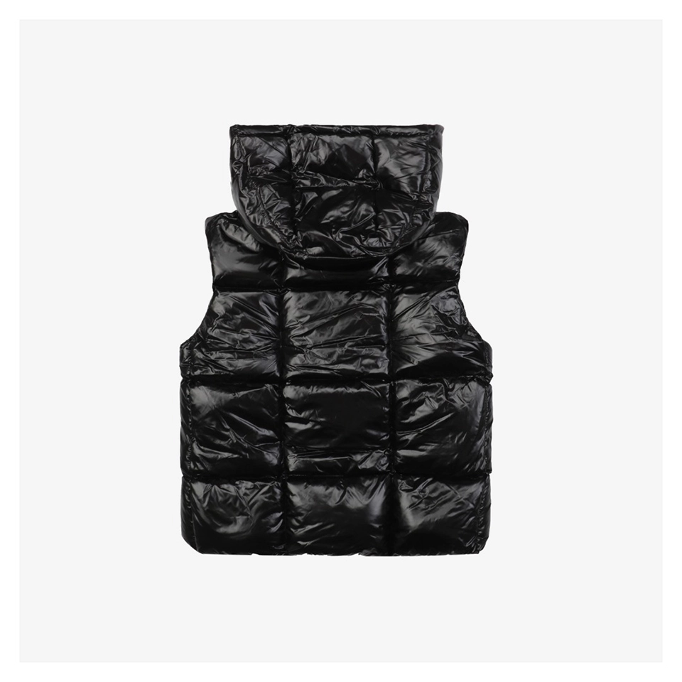 Mxxcler Luzule Hooded Down Vest Black Back View