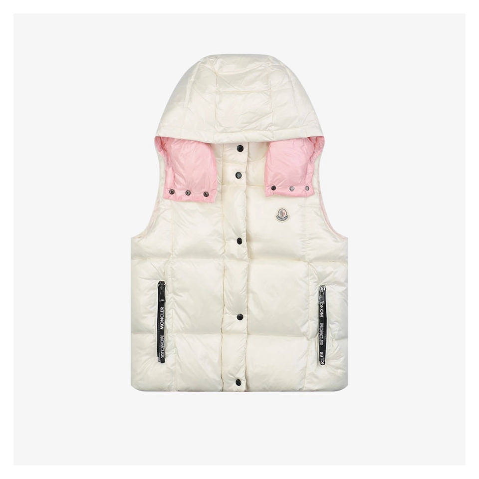 Mxxcler Luzule Hooded Down Vest White Front view