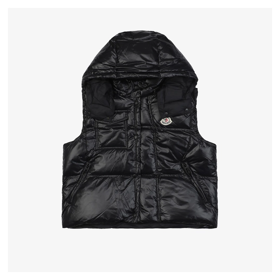 Mxxcler Pario Hooded Down Vest MS-633 Black Front view
