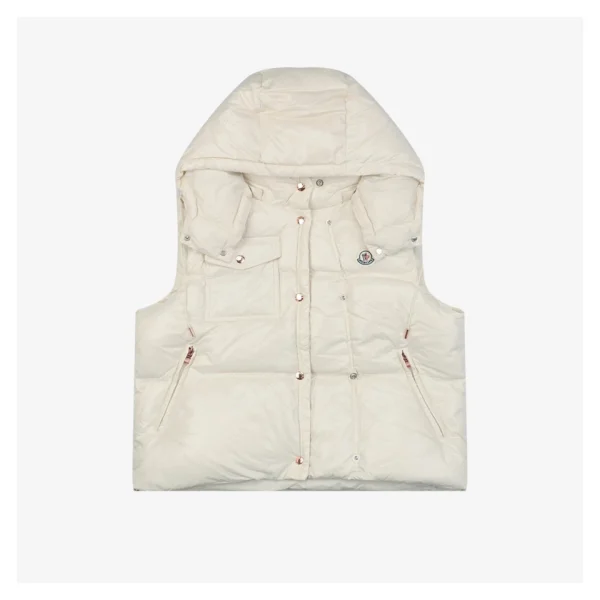 Mxxcler Pario Hooded Down Vest MS-633 White Front view
